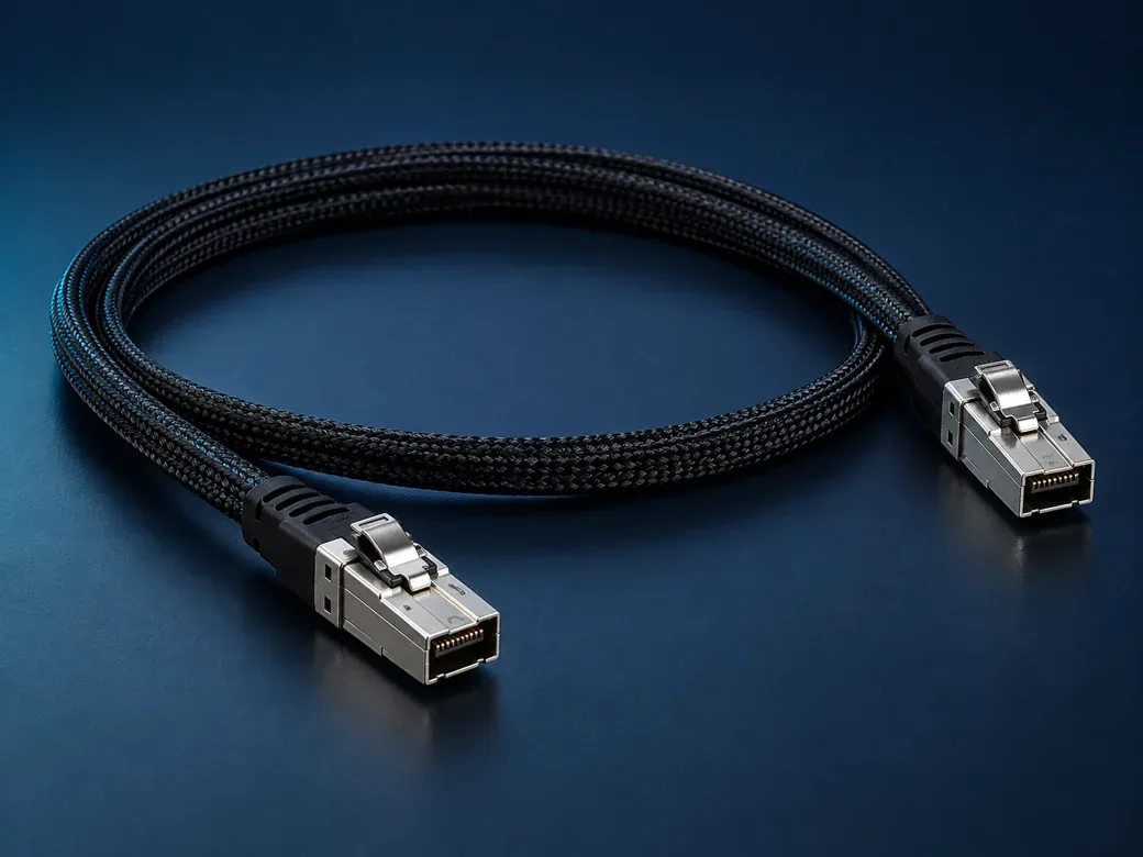 Storage cable illustration; actual connectors and pinouts must be verified